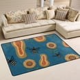 thumbnail image 1 of SKYSONIC 72x48in Papaya Bees Area Rug, Lovely Little Sunflower Non-Slip Floor Carpet for Indoor Living Dining Room and Bedroom Area, 1 of 7