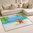 thumbnail image 1 of SKYSONIC 72x48in Starfish Leaves Sandy Beach Area Rug, Non-Slip Floor Carpet for Indoor Living Dining Room and Bedroom Area, 1 of 7