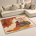 thumbnail image 1 of SKYSONIC 72x48in Turkey Pumpkins Maple Area Rug, Happly Thanksgiving Maple Non-Slip Floor Carpet for Indoor Living Dining Room and Bedroom Area, 1 of 7