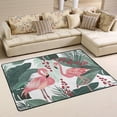 thumbnail image 1 of SKYSONIC 72x48in Patterns of Flamingos Area Rug, Palm Trees Leaves Non-Slip Floor Carpet for Indoor Living Dining Room and Bedroom Area, 1 of 7