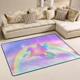 thumbnail image 1 of SKYSONIC 72x48in Rainbow Winged Unicorn Area Rug, Starry Sky Non-Slip Floor Carpet for Indoor Living Dining Room and Bedroom Area, 1 of 7