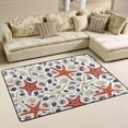 thumbnail image 1 of SKYSONIC 72x48in Red Starfishes Shells Coral Area Rug, Non-Slip Floor Carpet for Indoor Living Dining Room and Bedroom Area, 1 of 7