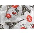 thumbnail image 1 of SKYSONIC 80x58 inches Lightweight Soft Area Rug Mat Indoor Floor Rugs Home Decoration for Kids Room Living Room Abstract Paris Symbols, 1 of 6