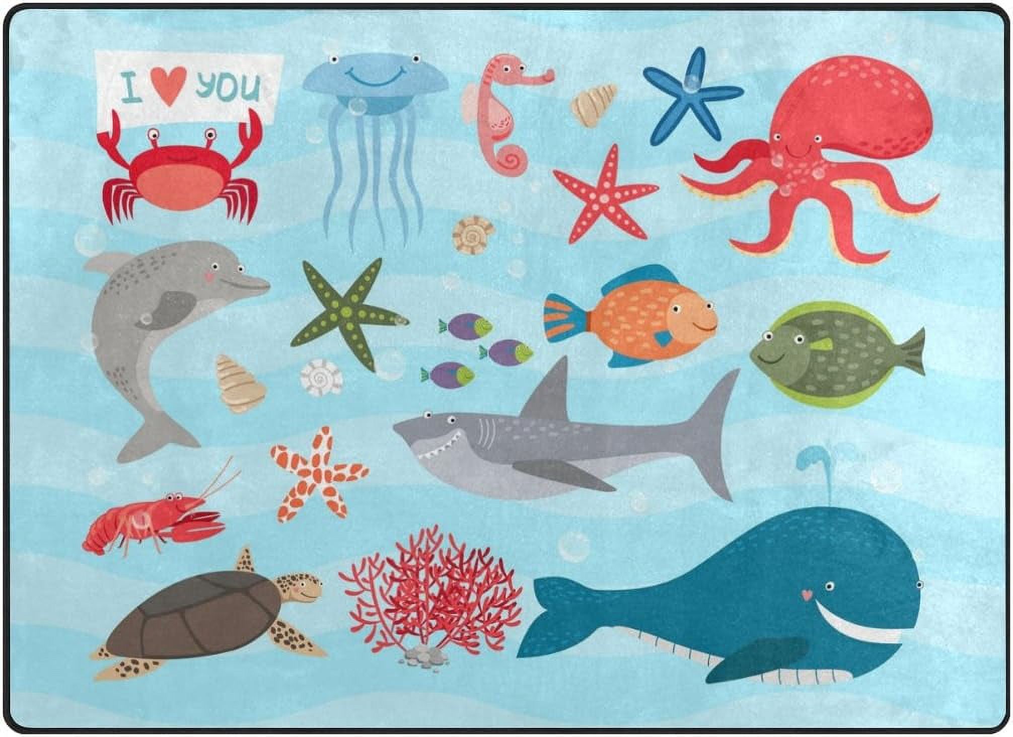 Sea Rug Animal SKYSONIC 80x58 inches Lightweight Soft Area Rug Mat Indoor Floor Rugs ...