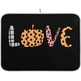 thumbnail image 1 of SKYSONIC Absorbent Dish Drying Mat Pumpkin Peace Love Fall For Autumn Kitchen Counter Mat Protector,Reversible,Extra Large 24 x 18 Inches, 1 of 7