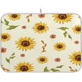 thumbnail image 1 of SKYSONIC Absorbent Dish Drying Mat Sunflowers With Leaf Kitchen Counter Mat Protector,Reversible,Extra Large 24 x 18 Inches, 1 of 7