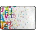 thumbnail image 1 of SKYSONIC Abstract Alphabet Area Rug Pad 23.6x15.7 inch, 100% Light Weight Polyester Fabric for Living Bedroom, 1 of 5