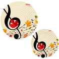 thumbnail image 1 of SKYSONIC Abstract Autumn Musical Pot Holders Trivets, 2 Pcs Heat Resistant Trivets,Fall Maple Leaves Cotton Thread Weave Mats for Hot Pads Pans Pot Bowl Teapot for Kitchen Decor, 1 of 7
