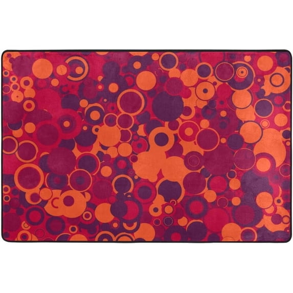 SKYSONIC Abstract Colorful Circle Area Rug Pad 24x36 Inch 100% Light Weight Polyester Fabric for Living Bedroom