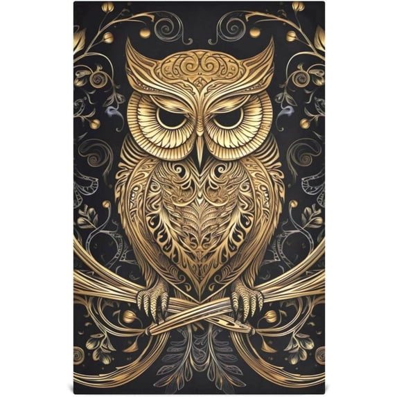 SKYSONIC Abstract Funny Owl Kitchen Towels, 18 x 28 Inch Super Soft and Absorbent Dish Cloths for Washing Dishes, 1 PCS Reusable Multi-Purpose Microfiber Hand Towels for Kitchen