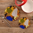 thumbnail image 1 of SKYSONIC Abstract Pumpkin Trivet Pot Holders Pads, Set of 2 Autumn Pot Holder Heat Resistant Trivets Cotton Thread Weave Mats Kitchen Table Decor, 1 of 7