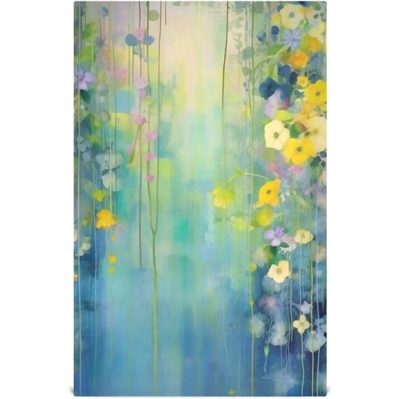 SKYSONIC Abstract Watercolor Flowers Kitchen Towels, 18 x 28 Inch Super Soft and Absorbent Dish Cloths for Washing Dishes, 1 PCS Reusable Multi-Purpose Microfiber Hand Towels for Kitchen