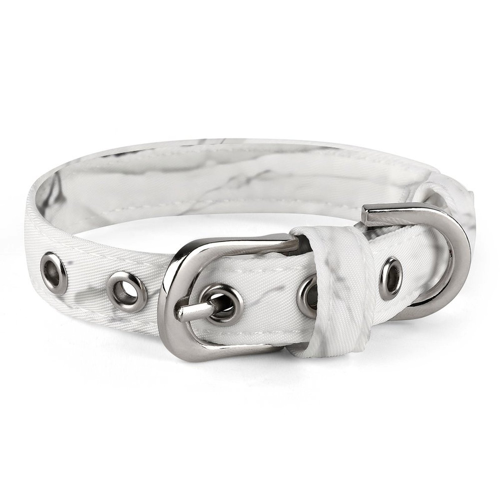 SKYSONIC Adjustable Pet Collars, Tile Luxury White Marble Cat Dog