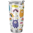 thumbnail image 1 of SKYSONIC Alpaca Tumbler Stainless Steel Double Wall Vacuum Reusable Insulated Mug with Straw and Built-in Coaste for Cold and Hot Beverages, 12oz, 1 of 7