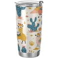 thumbnail image 1 of SKYSONIC Alpaca Tumbler Stainless Steel Double Wall Vacuum Reusable Insulated Mug with Straw and Built-in Coaste for Cold and Hot Beverages, 20oz, 1 of 7