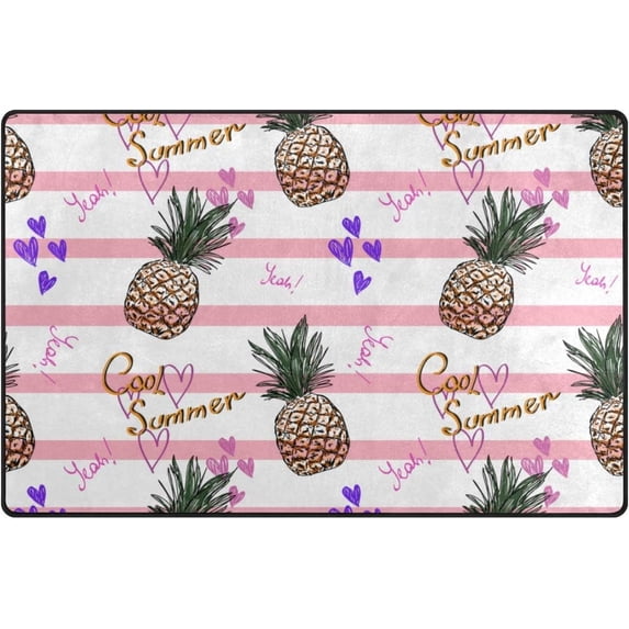 SKYSONIC Area Rug Carpet Cool Pineapples Nursery Rug Floor Mat for Hardwood Floor Entrance Living Room Bedroom, 60x39 in