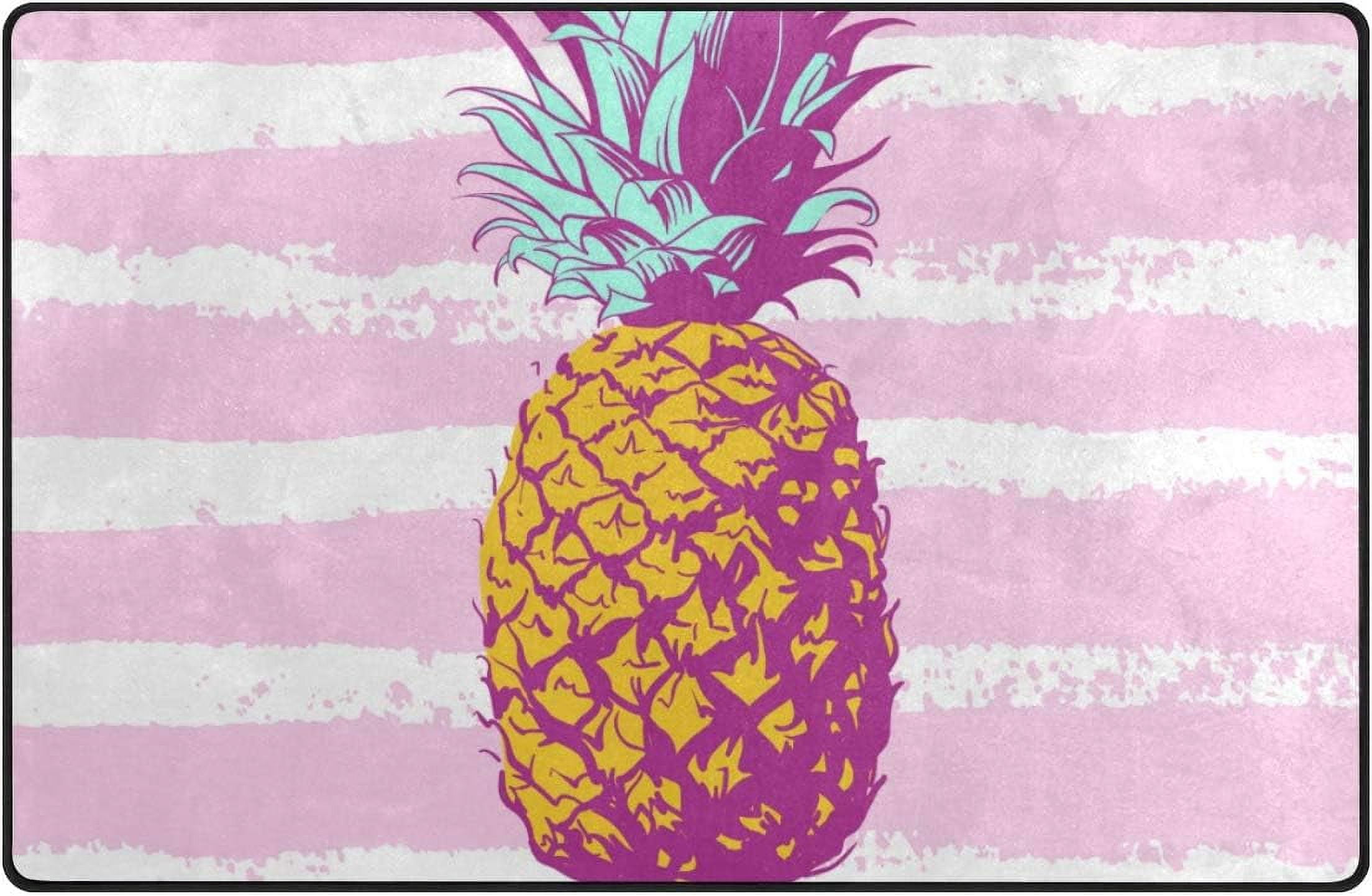 SKYSONIC Area Rug Carpet Watercolor Pineapple Doormat For Hardwood skysonic-area-rug-carpet-watercolor-pineapple-doormat-for-hardwood