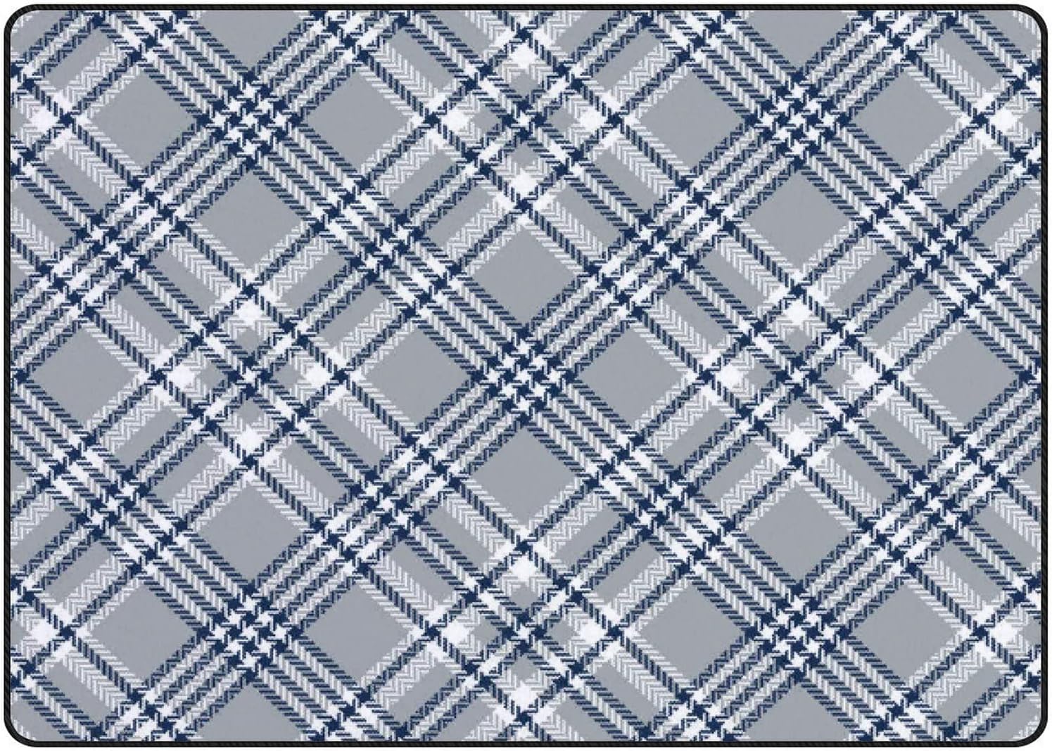 SKYSONIC Area Rug Check Tartan Plaid Graphic Texture Nursery Rug Floor ...