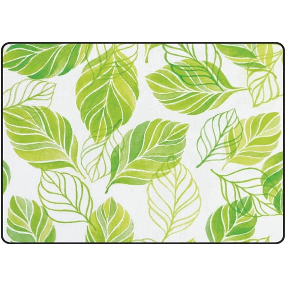 SKYSONIC Area Rug Colorful Abstract Leaves Nursery Rug Floor Mat Kids Playing Mat for Living Room Bedroom, 72x48 in
