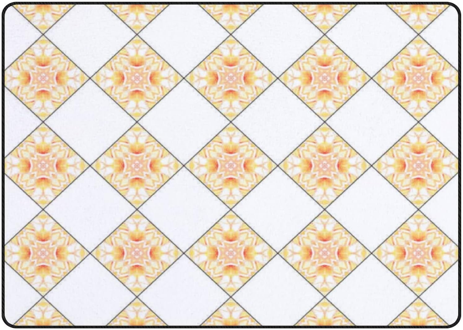 SKYSONIC Area Rug Colorful Kaleidoscopic Tiles Pattern Nursery Rug