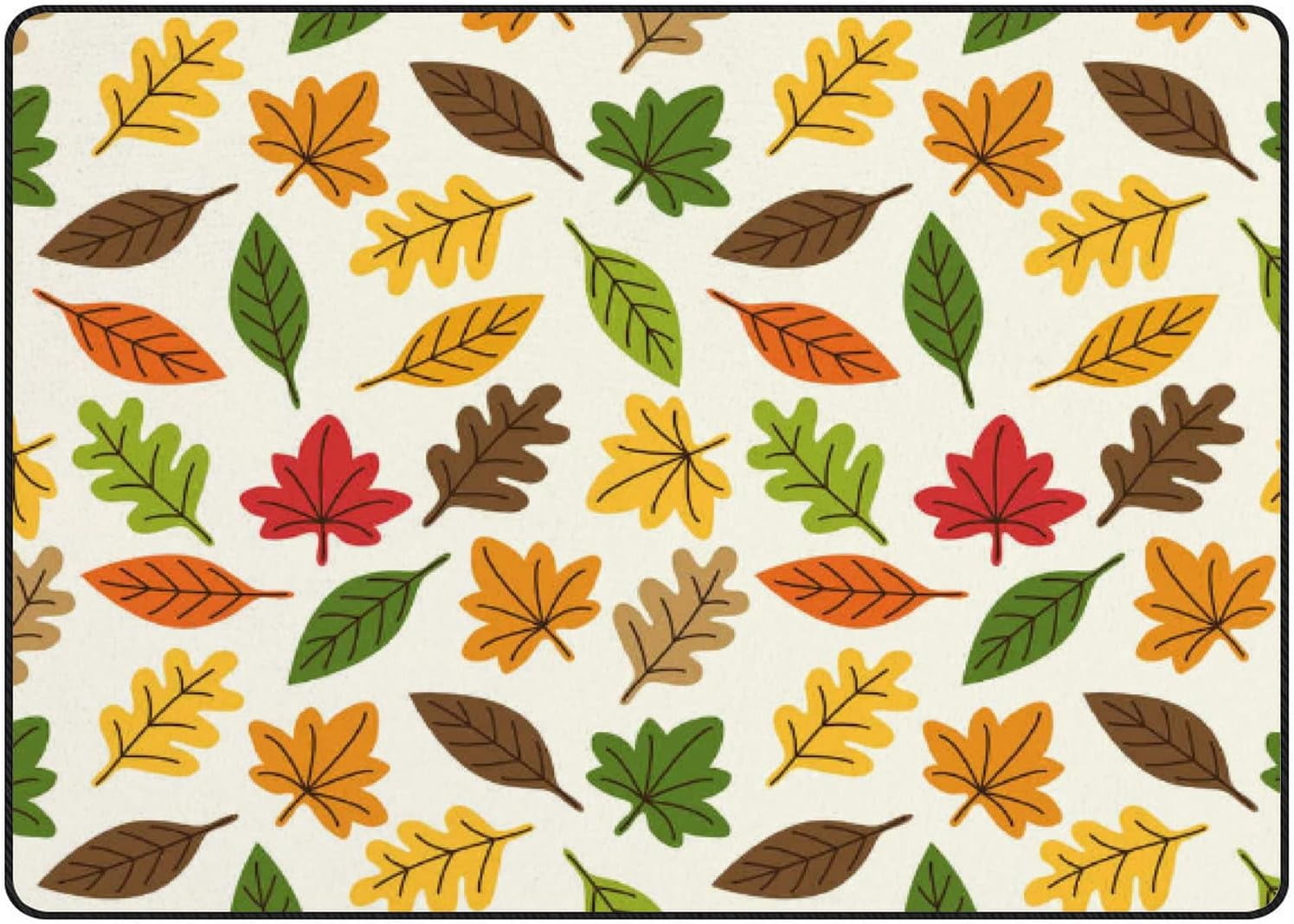 SKYSONIC Area Rug Cute Autumn Leaves Decoration Nursery Rug Floor Mat ...