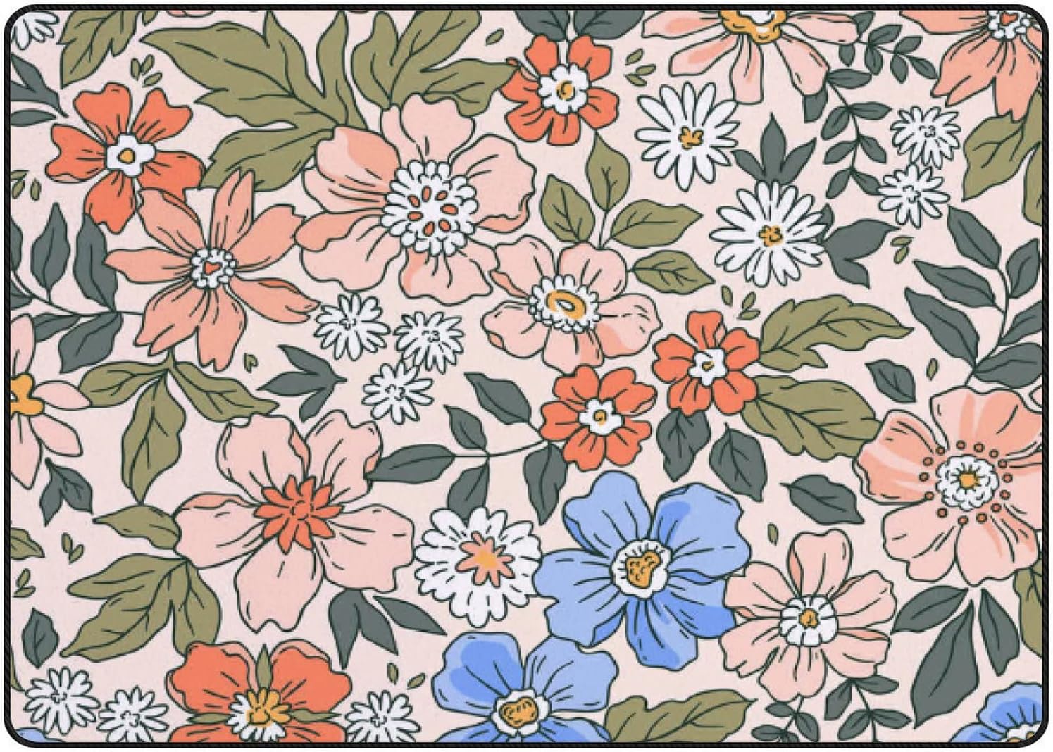 Flower Pattern Area Rug SKYSONIC Area Rug Elegant Floral Pattern Flowers Nursery Rug Floor Mat ...