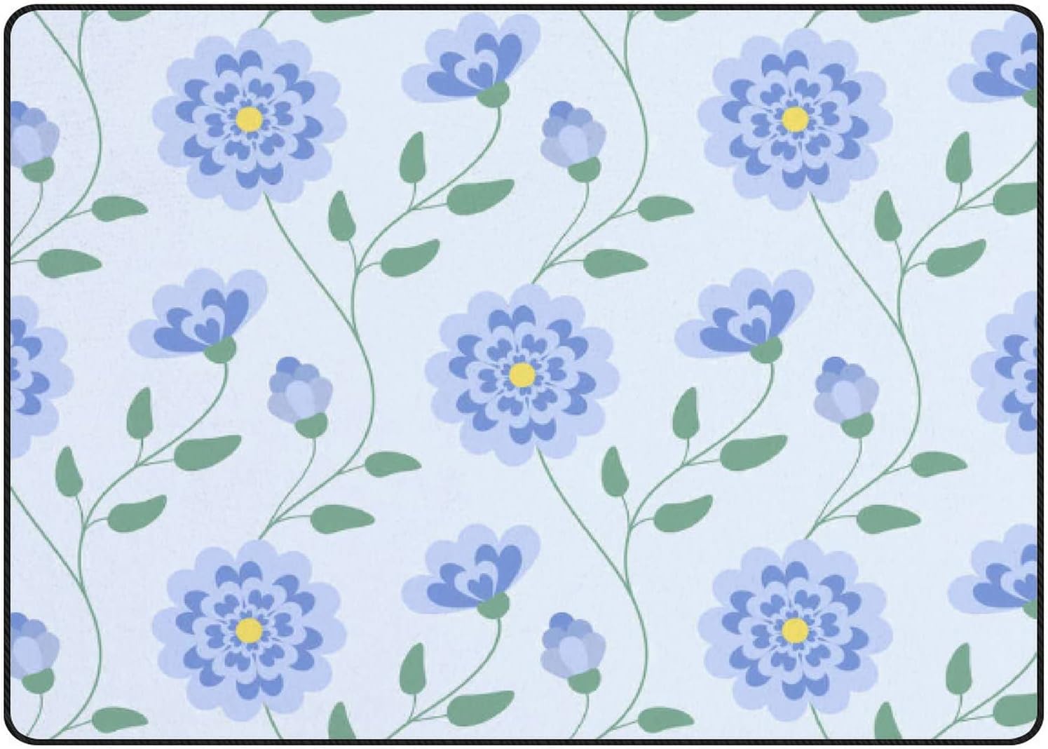 Simple Flower Pattern Rugs SKYSONIC Area Rug Floral Seamless Pattern Nursery Rug Floor Mat Kids ...