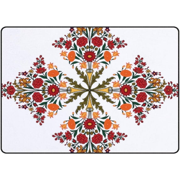 SKYSONIC Area Rug Flowers Pattern Nursery Rug Floor Mat Kids Playing Mat 5'x 3'3" (60 x 39 in) for Living Room Bedroom