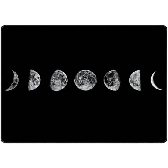 SKYSONIC Area Rug Moon Phases Nursery Rug Floor Mat Kids Playing Mat for Living Room Bedroom, 63x48 in