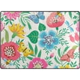 thumbnail image 1 of SKYSONIC Area Rug Pad Bright Floral Butterfly Flowers Nursery Rugs Floor Mat for Kids Playing Room Living Room Bedroom, 80 x 58 inch, 1 of 6