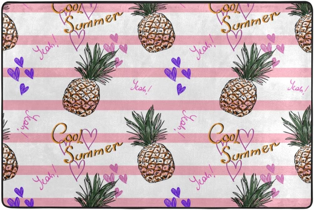 SKYSONIC Area Rug Pad Cool Pineapples Nursery Rugs Floor Mat For Kids skysonic-area-rug-pad-cool-pineapples-nursery-rugs-floor-mat-for-kids