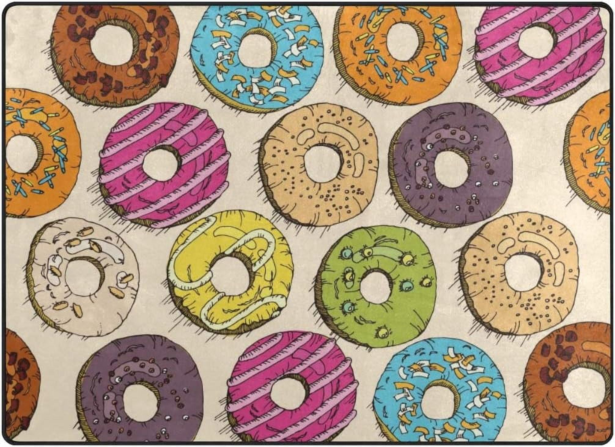 SKYSONIC Area Rug Pad Donuts Pattern Nursery Rugs Floor Mat for Kids ...
