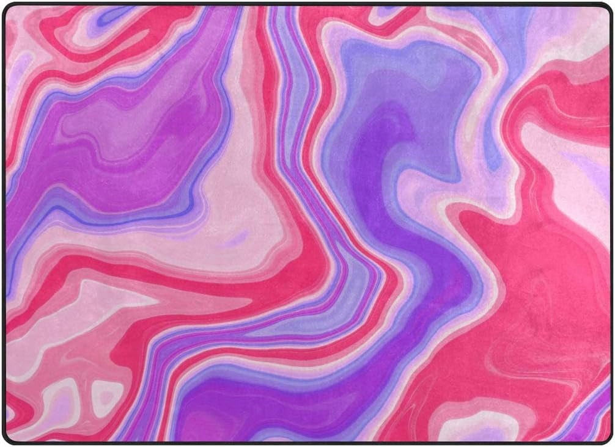 SKYSONIC Area Rug Pad Marble Oil Painting Streaks Nursery Rugs Floor ...