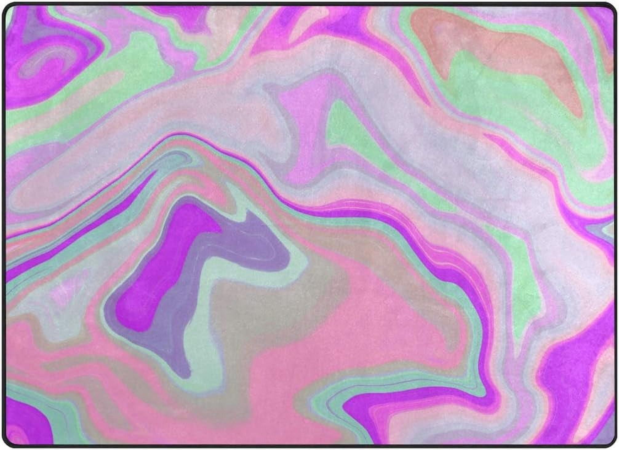 SKYSONIC Area Rug Pad Marble and Abstract Liquid Nursery Rugs Floor Mat ...