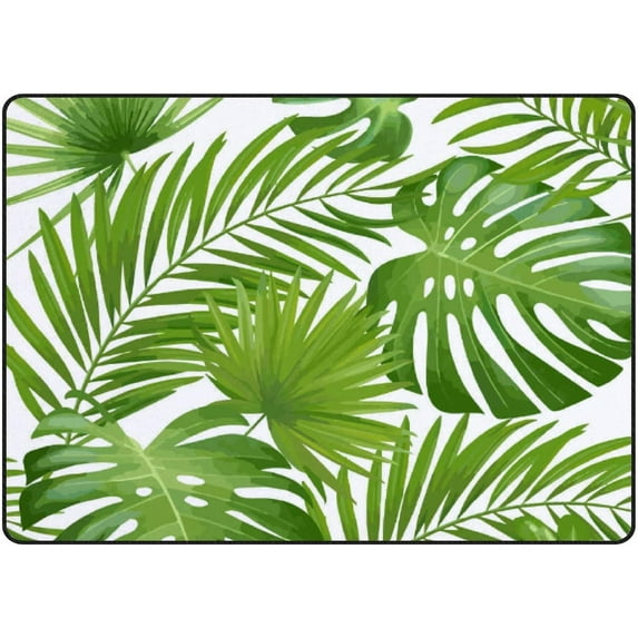 SKYSONIC Area Rug Summer Exotic Leaves Nursery Rug Floor Mat Kids Playing Mat 5'x 3'3" (60 x 39 in) for Living Room Bedroom