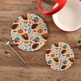 thumbnail image 1 of SKYSONIC Autumn Cute Hedgehogs Trivet Round Hot Pads, Set of 2 Pumpkin Pie Pot Holder Heat Resistant Trivets Cotton Thread Weave Mats for Kitchen Counter Hot Dishes Pot Teapot Table Decor, 1 of 7