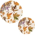 thumbnail image 1 of SKYSONIC Autumn Grass Leaves Pot Holders Trivets, 2 Pcs Heat Resistant Trivets, Cotton Thread Weave Mats for Hot Pads Pans Pot Bowl Teapot for Kitchen Decor, 1 of 7