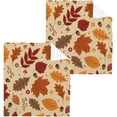 thumbnail image 1 of SKYSONIC Autumn Maple Leaf Washcloths Set of 6, Highly Absorbent Soft Cotton Fingertip Towels for Bathroom, Kitchen, Gym, Spa, Home Decor, 12 x 12 Inch, 1 of 7