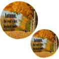 thumbnail image 1 of SKYSONIC Autumn Maple Tree Pot Holders Trivets, 2 Pcs Heat Resistant Trivets,Fall Quote Cotton Thread Weave Mats for Hot Pads Pans Pot Bowl Teapot for Kitchen Decor, 1 of 7