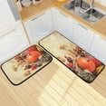 thumbnail image 1 of SKYSONIC Autumn Mini Pumpkins Kitchen Rugs 2 Pieces, Berries Chestnuts Vintage Floor Mat Room Area Rug Washable Carpet Perfect for Living Room Bedroom Entryway, 1 of 7