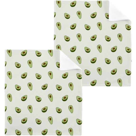 SKYSONIC Avocado Cotton Washcloths Set of 6, Highly Absorbent Soft Fingertip Towel for Bathroom, Gym, Hotel and Spa, 12 x 12 Inch