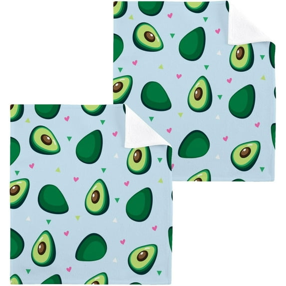 SKYSONIC Avocado Washcloths Set of 6, Highly Absorbent Soft Cotton Fingertip Towels for Bathroom, Kitchen, Gym, Spa, Home Decor 12 x 12 Inch
