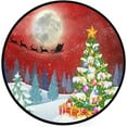 thumbnail image 1 of SKYSONIC Background of Night Sky with Christmas TreeRound Area Rug Chair Couch Cover Area Rug for Bedroom Floor Sofa Living Room Non-Slip Home Decor 3 x 3 Feet, 1 of 5