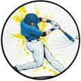 thumbnail image 1 of SKYSONIC Baseball Player Hitting BallRound Area Rug Chair Couch Cover Area Rug for Bedroom Floor Sofa Living Room Non-Slip Home Decor 3 x 3 Feet, 1 of 5