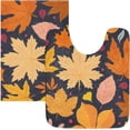 thumbnail image 1 of SKYSONIC Bath Mats Toiletry Mat Fall Leaves Print, Fluffy Plush Absorbent Bath Rugs Carpet with Non Slip Bottom for Bathroom Floor Toilet Tub and Shower,23.6"x15.7"+17.3"x13.4", 1 of 7