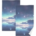 thumbnail image 1 of SKYSONIC Bathroom Hand Towels Set of 2 Mirror Lake Sky Print, Cotton Bath Towels Thin Water Absorbent Lightweight Quickdry for Bathroom Ktichen Travel Gym, 16"×28", 1 of 7