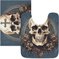 thumbnail image 1 of SKYSONIC Bathroom Rug Mats Cross on Skull Print, Fluffy Plush Absorbent Bath Rugs Carpet with Non Slip Bottom for Bathroom Floor Toilet Tub and Shower, 1 of 7