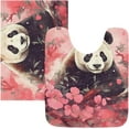 thumbnail image 1 of SKYSONIC Bathroom Rug Mats Panda Red Flower Print, Fluffy Plush Absorbent Bath Rugs Carpet with Non Slip Bottom for Bathroom Floor Toilet Tub and Shower, 1 of 7
