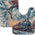 thumbnail image 1 of SKYSONIC Bathroom Rug Mats Winter Train Town Print, Fluffy Plush Absorbent Bath Rugs Carpet with Non Slip Bottom for Bathroom Floor Toilet Tub and Shower, 1 of 7