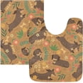 thumbnail image 1 of SKYSONIC Bathroom Rug Toiletry Mat Set, 2 pack Cartoon Dachshunds Print, Fluffy Plush Absorbent Bath Rugs Carpet for Bathroom Floor Toilet Tub and Shower,23.6"x15.7"+17.3"x13.4", 1 of 7